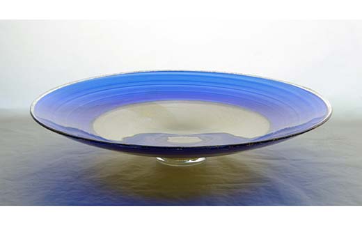 【ギフト用】「月映え」皿＜ガラス作家 西川　慎＞  工芸品 F6L-125