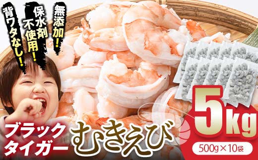 ブラックタイガー むきえび 5kg エビ 海老 むき身 海鮮 魚介類 無添加 バラ凍結 保水剤不使用 下処理済み  F6L-1327