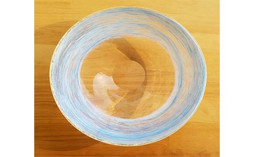 ＜ガラス作家 松尾具美＞大皿「かすみ雲」 硝子 ガラス 大皿 皿 松尾具美 贈り物 ギフト  工芸品 F6L-1259