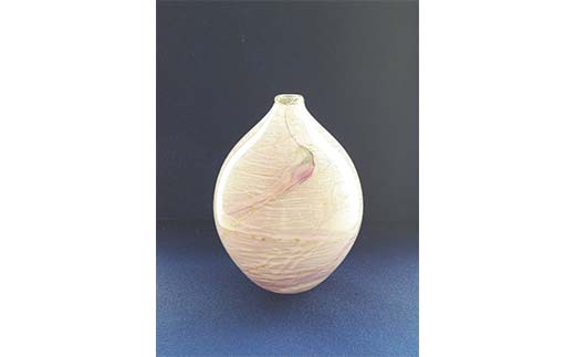 ＜ガラス作家 池本美和＞花入れ「澪の流」A 吹きガラス 硝子 ガラス 花器 花瓶 池本美和 贈り物 ギフト  工芸品 F6L-474