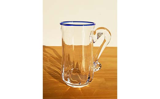 ＜ガラス作家 松尾具美＞ジョッキ「光彩」 硝子 ガラス グラス ジョッキ コップ 松尾具美 贈り物 ギフト  工芸品 F6L-1255