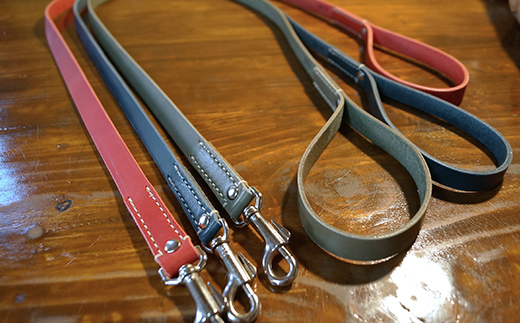《色・幅が選べる》本革製犬用リード ロング長さ約120cm ＜ネーム刻印可能＞ 国産牛ヌメ革 ハンドメイド レザー 本革 犬用 ペット リード 革製品 ネーム 刻印 名入れ 贈り物 ギフト  雑貨 F6L-399