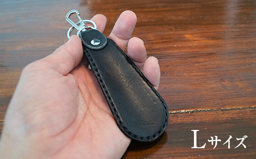 本革製携帯靴べら(Ｌ)＜ダークブラウン＞ 牛革 本革 小型 靴べら キーホルダー 国産牛革 革製品 贈り物 ギフト 国産 ダークブラウン  雑貨 F6L-176