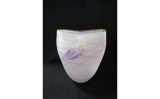 ＜ガラス作家 池本美和＞澪の流 吹きガラス 硝子 ガラス 花器 花瓶 池本美和 贈り物 ギフト  工芸品 F6L-504