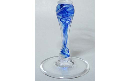 【ギフト用】ペアワイングラス「水流」＜ガラス作家 橋本倫礼＞  工芸品 F6L-1248