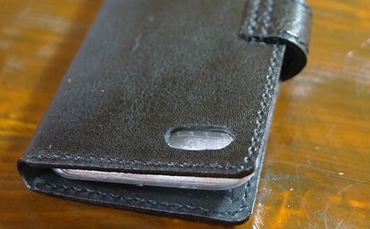本革製手帳型iPhoneカバー iphone7/8用 ＜レッド＞ 国産牛ヌメ革 スマホ 手帳型 カバー iPhone 本iphone7 iphone8 革 レザー 革製品 ハンドメイド レッド  ファッション小物 服飾品 ファッション F6L-223