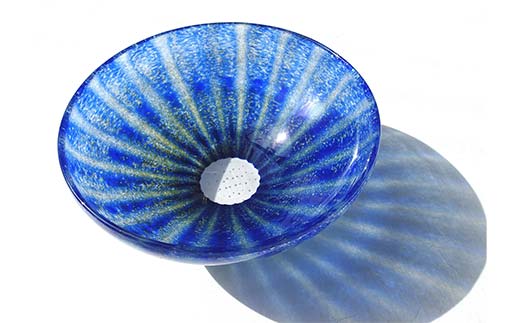 ＜ガラス作家 池本美和＞ペアボウル「雨滴」 吹きガラス 硝子 ガラス ボウル 池本美和 贈り物 ギフト  工芸品 F6L-514