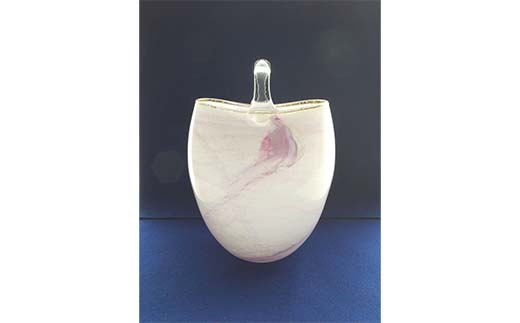 【ギフト用】花入れ「澪の流」B＜ガラス作家 池本美和＞  工芸品 F6L-489