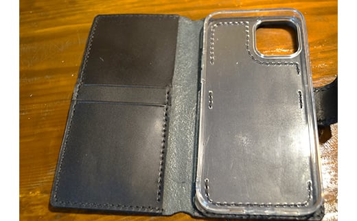 本革製手帳型iPhoneカバー iPhone12ProMax用 ＜ブラウン＞ 国産牛ヌメ革 スマホ 手帳型 カバー iPhone iPhone12 iPhone12Pro 本革 レザー 革製品 ブラウン  ファッション小物 ファッションアイテム ファッション F6L-310