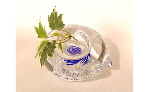 ＜ガラス作家 池本美和＞游水 ゆうすい ＜青色×水色＞ 硝子 ガラス 池本美和 贈り物 ギフト  工芸品 F6L-440