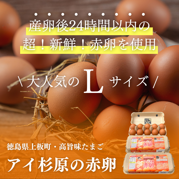 【定期便】 卵 赤卵 30個 6回 (割れ保証含む) 冷蔵便 たまご アイ杉原 国産 大人気 玉子焼き 卵焼き 卵かけご飯 米 ご飯 ゆで卵 すき焼き 鳥 鶏 鶏卵 卵黄 玉子スープ 玉子焼き 生卵 産地直送 健康 ギフトお歳暮 お中元 アイ杉原の赤卵 徳島