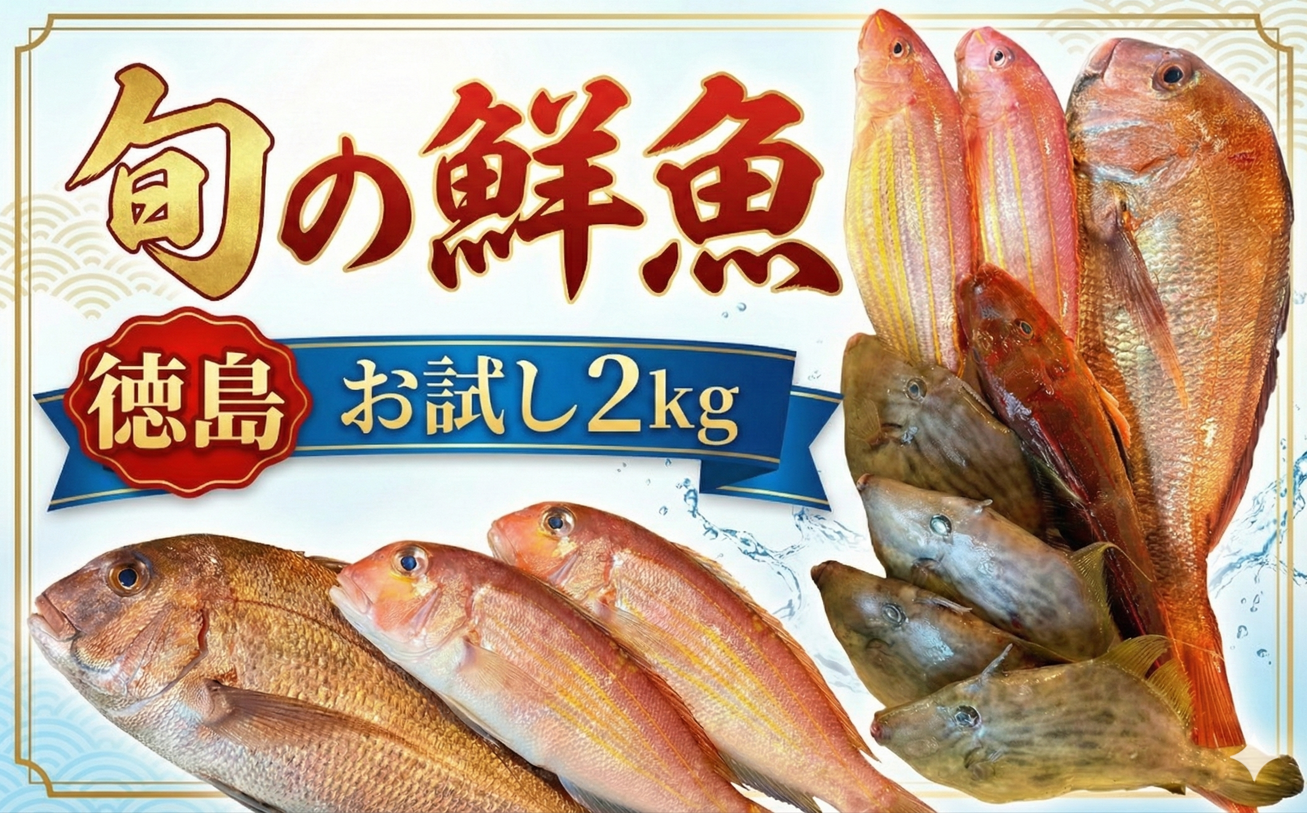 鮮魚BOX お試し 約2kg 刺身 刺し身 旬 海鮮 鮮魚 魚介 焼き 煮付け 炙り カルパッチョ 寿司 丼 おつまみ おかず ご飯に合う 米に合う コメに合う 家庭用 父の日 高級 冷蔵 徳島 馬地鮮魚