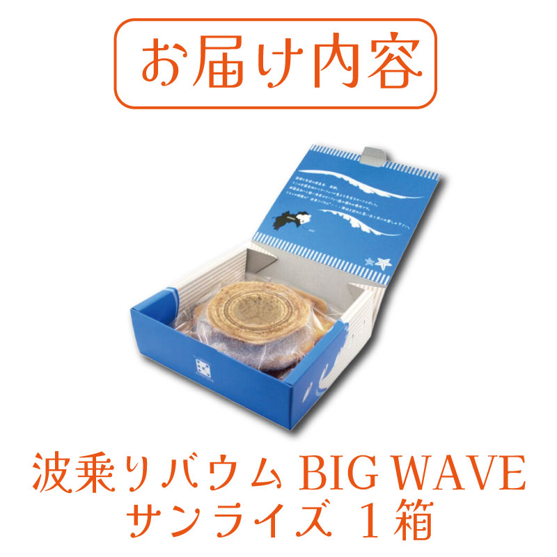バウムクーヘン 1個 波乗りバウム BIGWAVE サンライズ バームクーヘン ばうむくーへん バウムクーヘン ばーむくーへん スイーツ 洋菓子 お菓子 ギフト 贈答用 プレゼント 箱詰め 箱入り 発酵 バター コーヒー 紅茶 徳島県 ドリームチーム