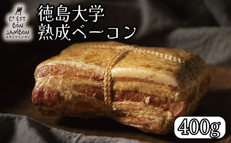 徳島大学 熟成ベーコン 400g 熟成 ベーコン 豚肉 豚 ぶた ブタ 加工品 お中元 お歳暮 年末 徳島大学 徳島県