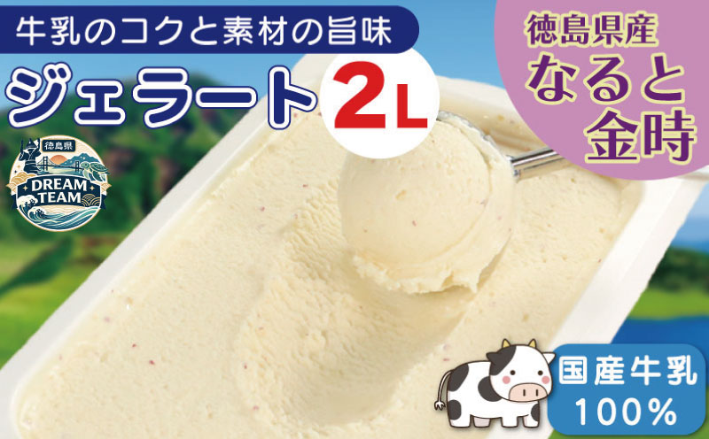 ジェラート 業務用 2L なると金時 アイスクリーム アイス デザート 鳴門金時 徳島県産 さつまいも さつま芋 野菜 芋 国産 牛乳 ミルク クリーム スイーツ 菓子 洋菓子 おやつ パーティー ギフト 吉野川市 徳島県 ドリームチーム
