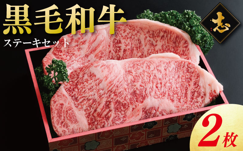 徳島県産 黒毛和牛 ステーキ 2枚 （ 1枚 250g ） 《 徳島の人気焼肉店 志 厳選！ 》 牛肉 和牛 ステーキ セット 赤身 霜降り ブランド牛 にく 冷凍 ギフト 贈答 国産 徳島 焼肉 志