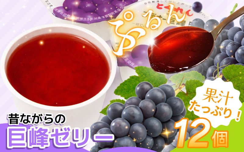 ゼリー 巨峰 12個 入り プデナー ゼリー フルーツ とくれん フルーツゼリー 給食 冷凍 徳島 スイーツ お取り寄せ シャーベット 懐かしい ぶどう グレープ