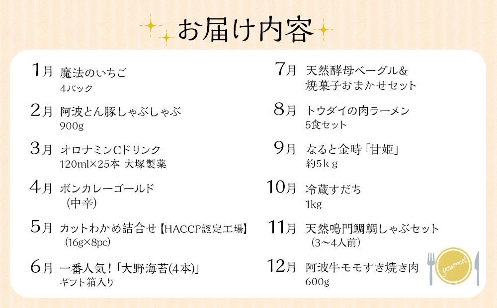 徳島満喫セット グルメ定期便【１２ヶ月毎月お届け】