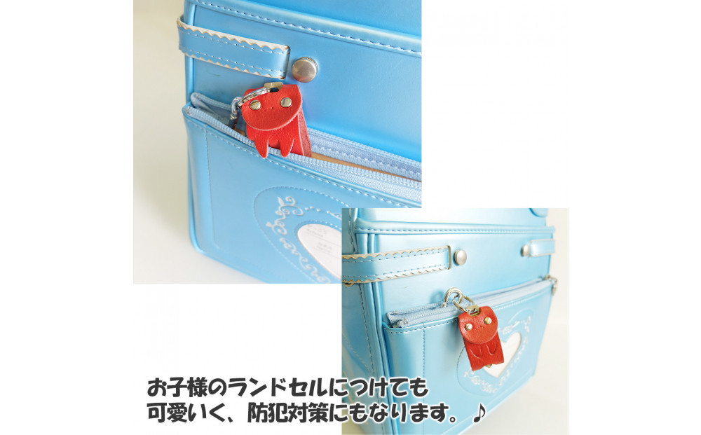 KUROKAWAカギ守猫ミニ miniキーカバー本革リング付きカラフル【ターコイズ】