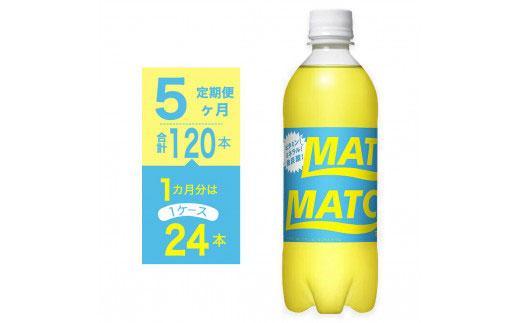 【定期便全5回】マッチ MATCH 500ml×24本 計120本 炭酸飲料 微炭酸 ビタミン炭酸 炭酸 ソーダ―