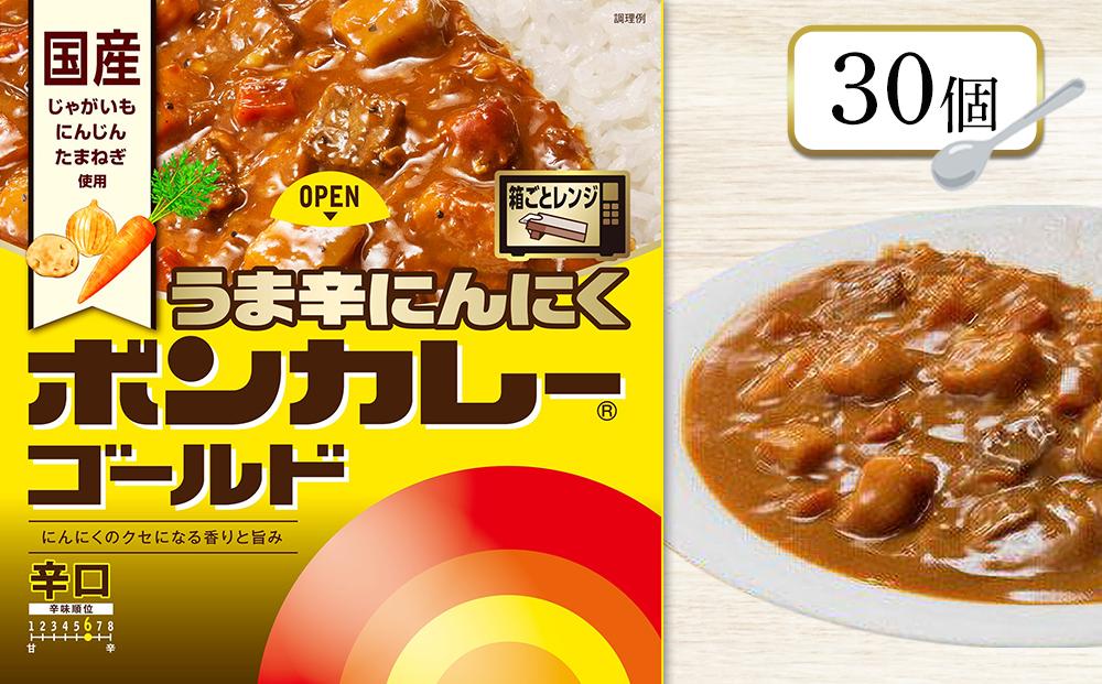 ボンカレーゴールド うま辛にんにく（辛口）30個【レトルトカレー レトルト カレー 非常食 保存食 長期保存 防災食 備蓄食 災害用品 災害用保存食 防災グッズ 防災用品】