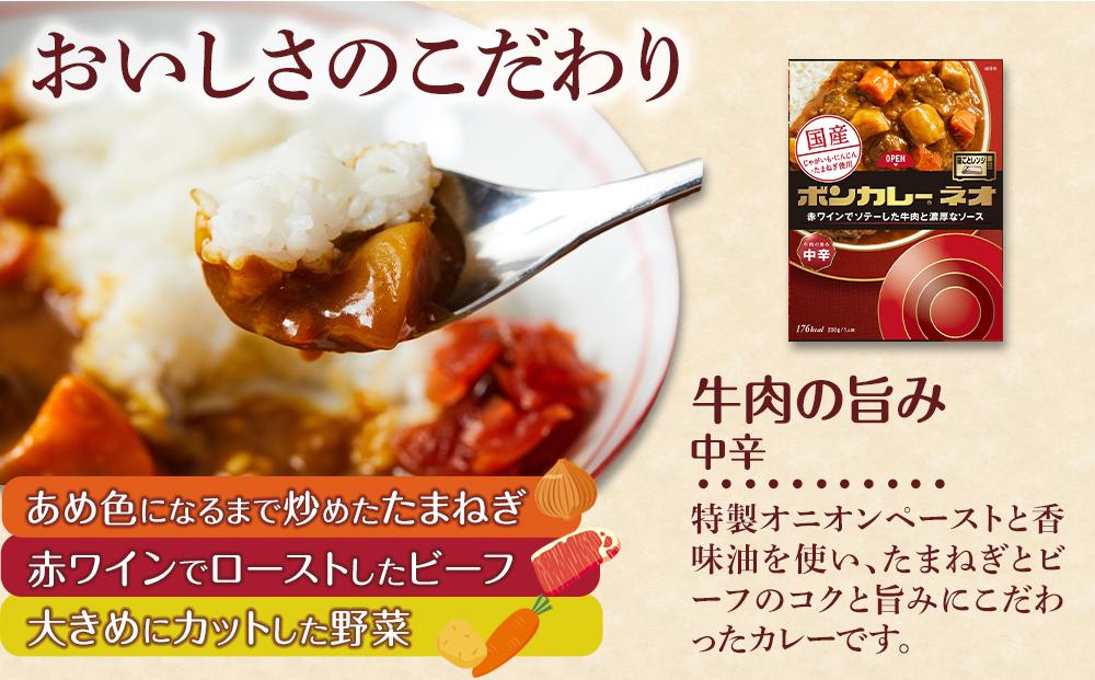 【定期便 全4回】ボンカレーネオ 牛肉の旨み(中辛)　30個×4回　計120個