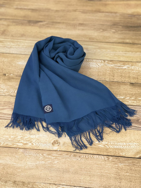 徳島市産 正藍先絲染 和田縞ストール 【浅葱色】