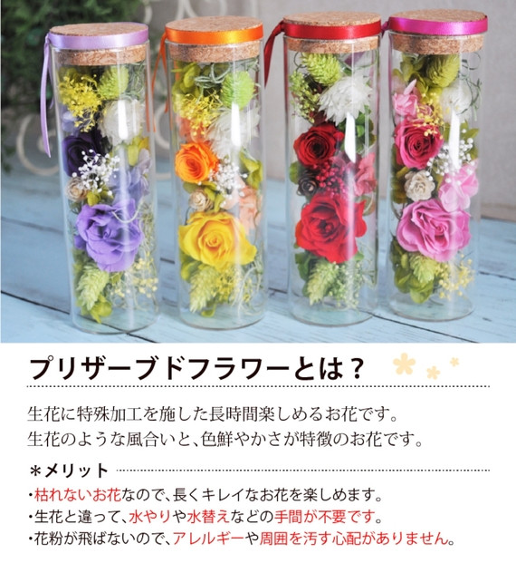 【ピンク】プリザーブドフラワー メルティ 高さ約16cm