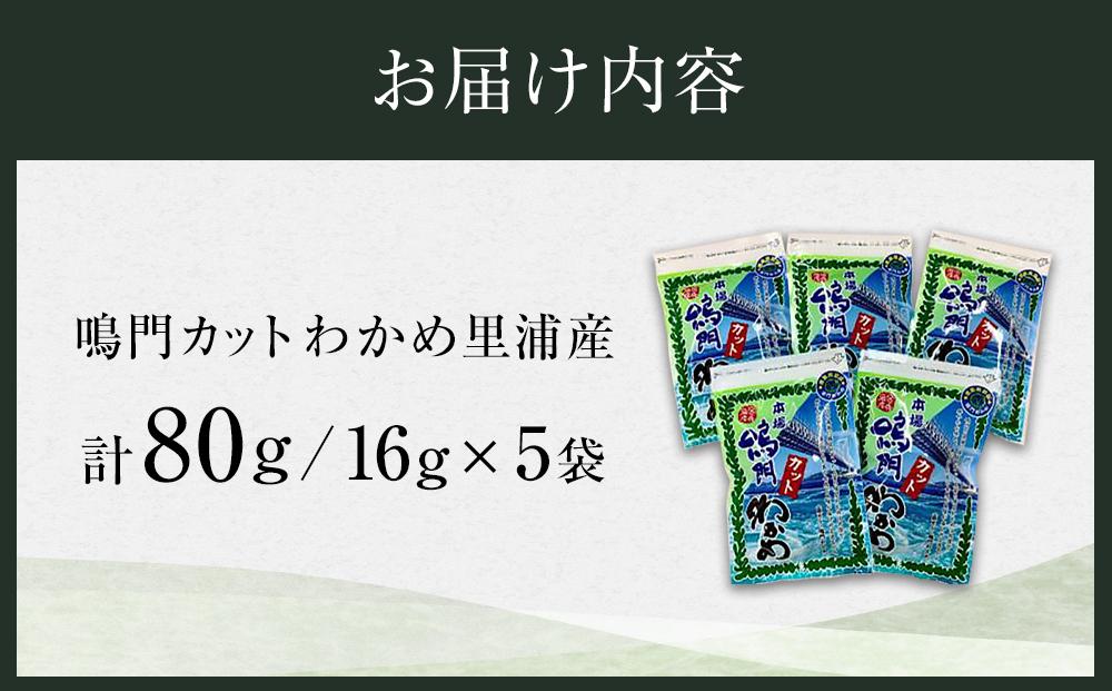 【徳島県認証マーク付】鳴門カットわかめ里浦産16g×5