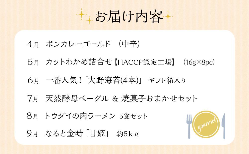 徳島満喫セット グルメ定期便【６ヶ月毎月お届け】