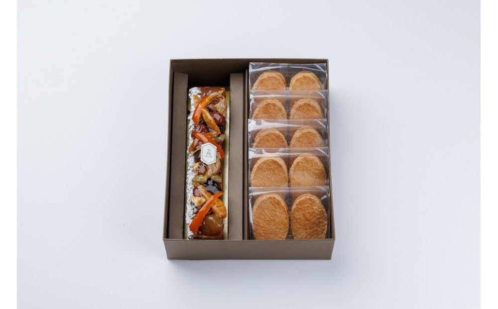 ケークフリュイ 秋 1本 阿波和三盆糖ダックワーズ5袋 (10個） オータムギフト