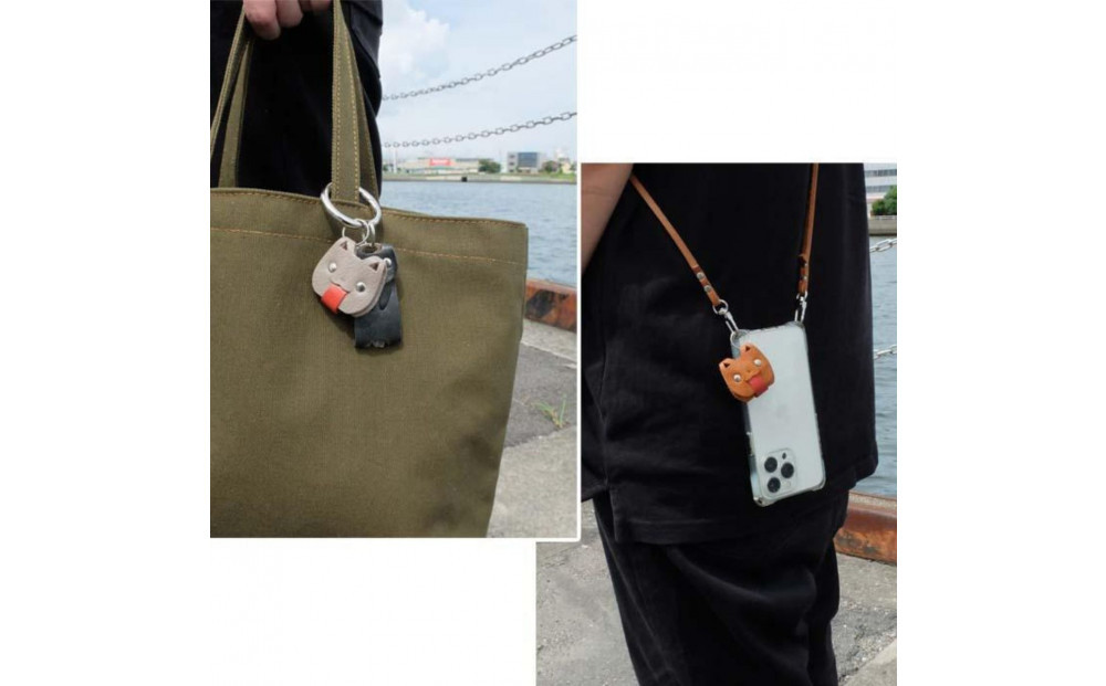 KUROKAWA 猫の手も借りたい コインケース 財布  小銭入れ 本革カラフル【グレージュ】