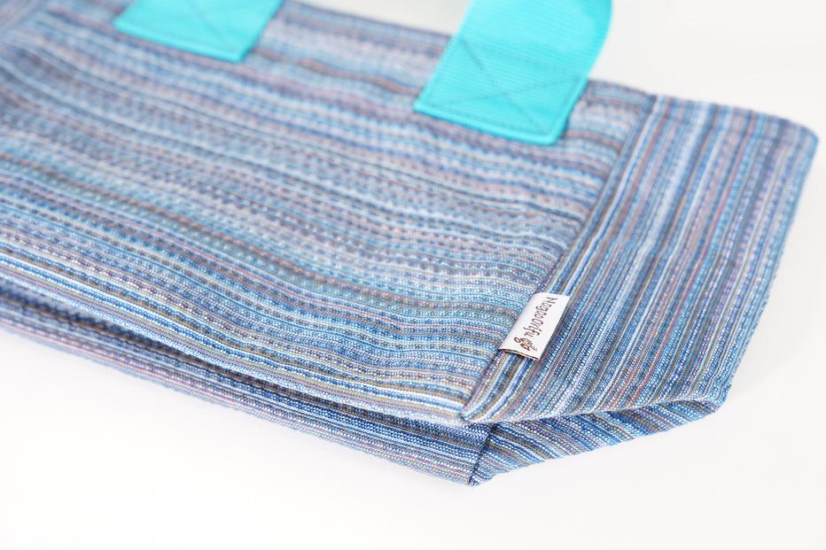 【カラー：マゼンダ×紺格子】カラフル阿波しじら織トート（小）