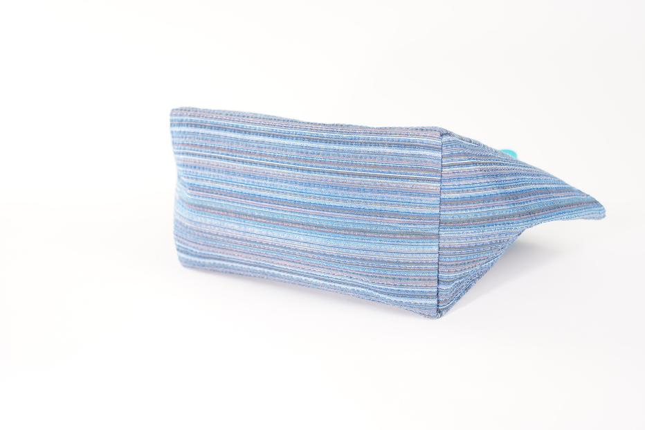 【カラー：マゼンダ×紺格子】カラフル阿波しじら織トート（小）