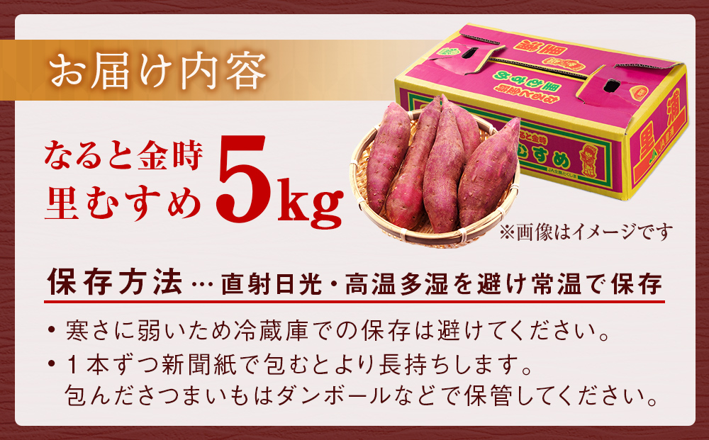 なると金時（里むすめ）5kg さつまいも 鳴門金時 箱入り サツマイモ 野菜 人気 ホクホク さつまいも 野菜 なると金時 里むすめ