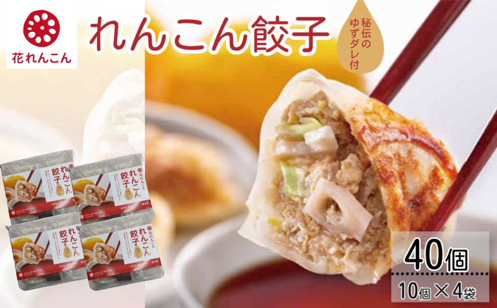 秘伝のゆずダレ付 鳴門れんこん 餃子 200g（20g×10個）×4袋