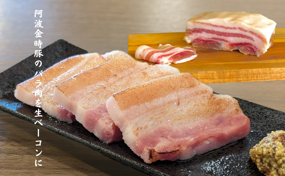 【阿波の金時豚】吊るし焼豚とベーコンのセット（300g 各1個ずつ）　金時豚　国産豚　バラ肉　タレ　高級　ギフト　敬老の日　お歳暮　焼豚　　ベーコン　