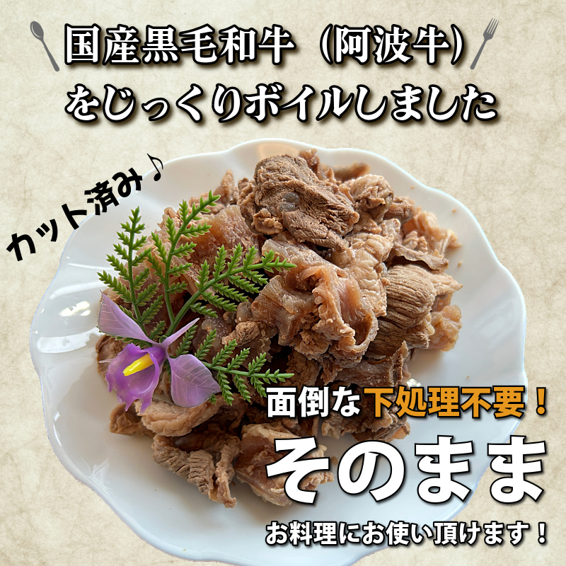 牛すじ ボイル 1.2kg（300g×4P） 冷凍 国産 黒毛和牛 阿波牛 和牛 牛肉 牛すじ煮込み カレー おでん 下処理済