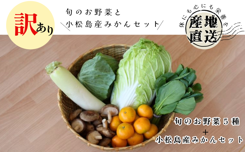 訳あり 季節のお野菜5品とみかんセット 季節 旬 野菜 詰め合せ 国産 みかん 季節 旬 おまかせ 産地直送 春野菜 夏野菜 秋野菜 きのこ 葉物 果物 果菜 根菜 冷蔵 野菜室 ダイエット 食 栄養食 加工品 カット野菜 小松島産 季節限定