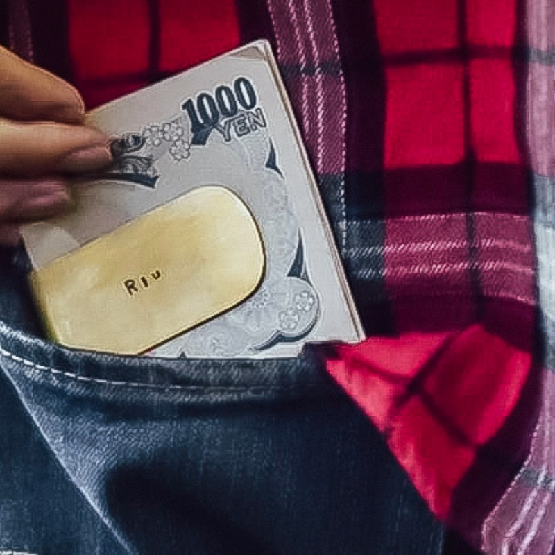 マネークリップと靴べらのセット ハンドメイド 受注生産 父の日 おしゃれ ビジネス ギフト プレゼント gift シンプル 真鍮