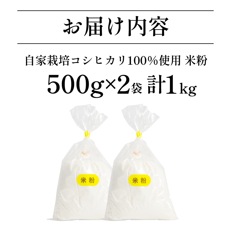 米粉 1kg（500g×2） 国産 溝木さんの米粉 小松島 グルテンフリー 米 パン お菓子 料理 パンケーキ 蒸しパン 健康 コシヒカリ 使用 小分け
