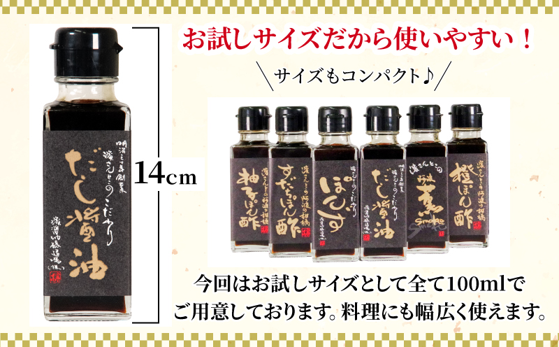 醤油 ポン酢 お試し セット 濱さんとこの こだわり ぽん酢 4種 ･ だし醤油 ･ 燻製醤油 使いやすい 小瓶 タイプ 無添加