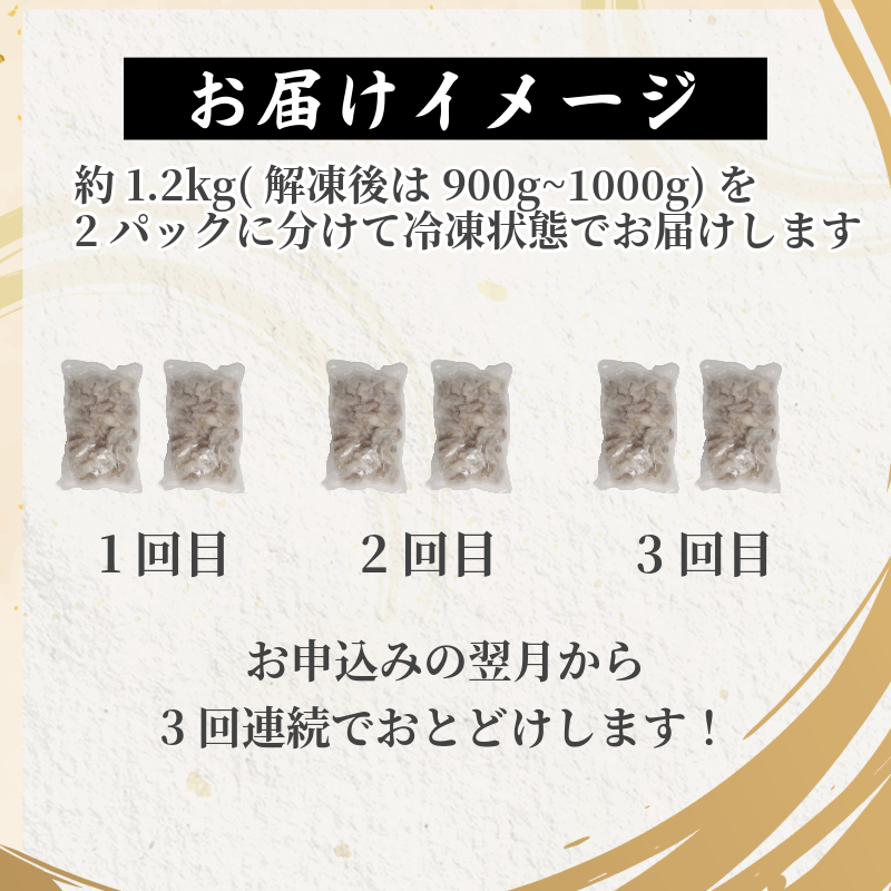 定期便 3回  えび 約1.2kg 冷凍 むきえび エビ 海老  小分け包装【北海道･沖縄･離島への配送不可】