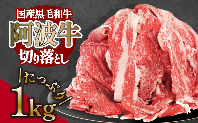 切り落とし 肉 阿波牛 1kg 500g × 2パック 国産牛 特選 黒毛和牛 冷凍