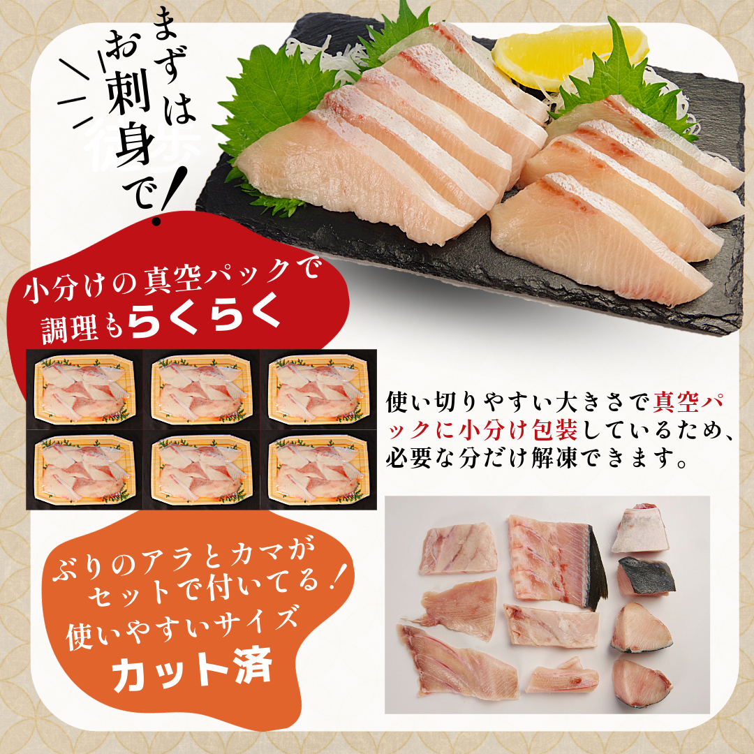 ぶり切り落とし (アラ・カマ付き） 計2.1kg ぶり ブリ 鰤 ぶりしゃぶ 刺身 カマ アラ 切り落とし セット 冷凍 国産 小松島市