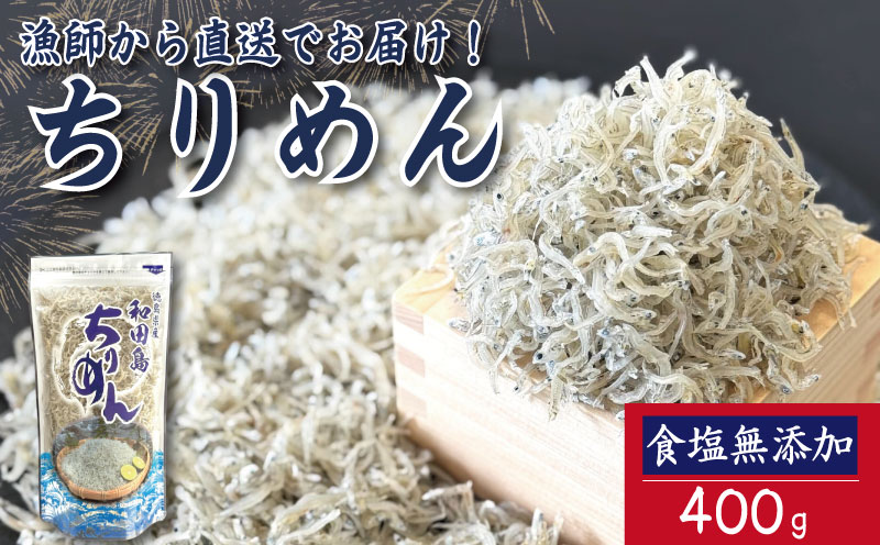 【6月末から12月中旬まで発送】 ちりめん 400g 食塩無添加 ちりめんじゃこ ご飯 米 お米 おにぎり と一緒に 弁当 新鮮 鮮度 カルシウム 食品 健康 栄養 ギフト プレゼント 贈答 お歳暮 徳島 小松島
