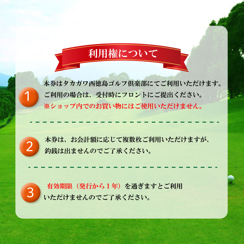 タカガワ西徳島ゴルフ倶楽部 ゴルフ場 利用券 2万円分 プレー券 スポーツ ゴルフ 施設利用補助券 施設利用券 チケット ゴルフプレー券 ゴルフ場利用券 阿波市 徳島県