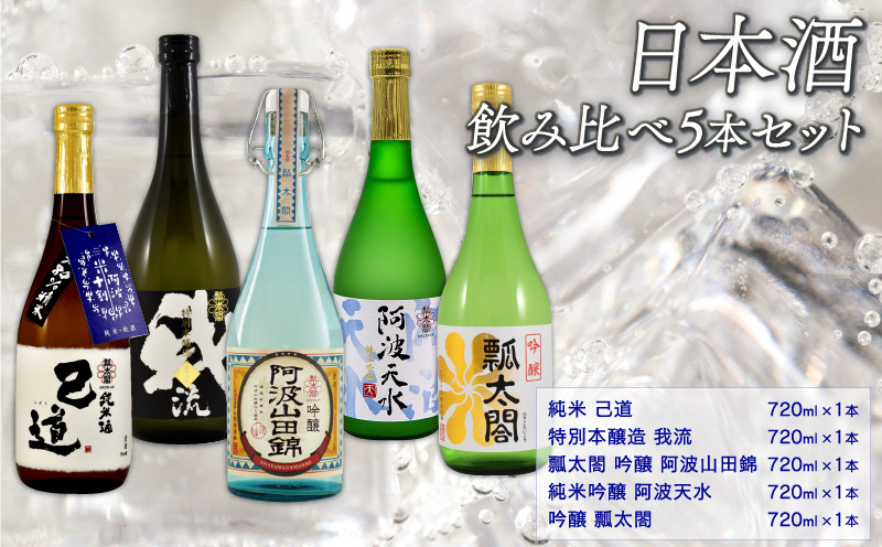 お酒 日本酒 地酒 飲み比べ 5本 （各 720ml） セット 特別本醸造 吟醸 純米吟醸 山田錦 柑橘 宅飲み 晩酌 ギフト 共通返礼品