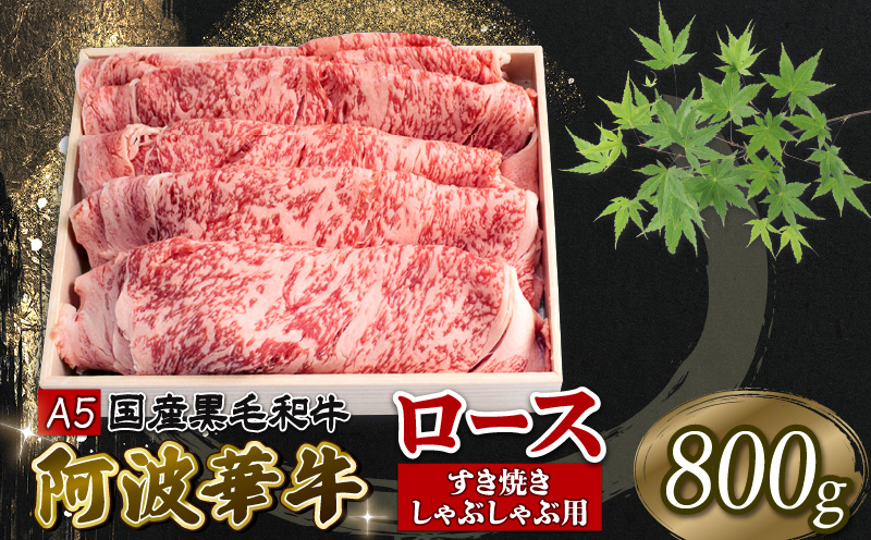 国産 牛肉 黒毛和牛 ロース すき焼き 800g A5等級 阿波華牛 和牛 牛肉 ぎゅうにく 牛 ぎゅう うし 肉 ビーフ ロース すきやき しゃぶしゃぶ 焼肉 BBQ アウトドア キャンプ ギフト プレゼント 贈答 お取り寄せ グルメ おかず 惣菜 おつまみ 弁当 日用 冷凍 小分け 送料無料 お祝い 誕生日 記念日 徳島県 阿波市 肉の北海徳島県阿波市