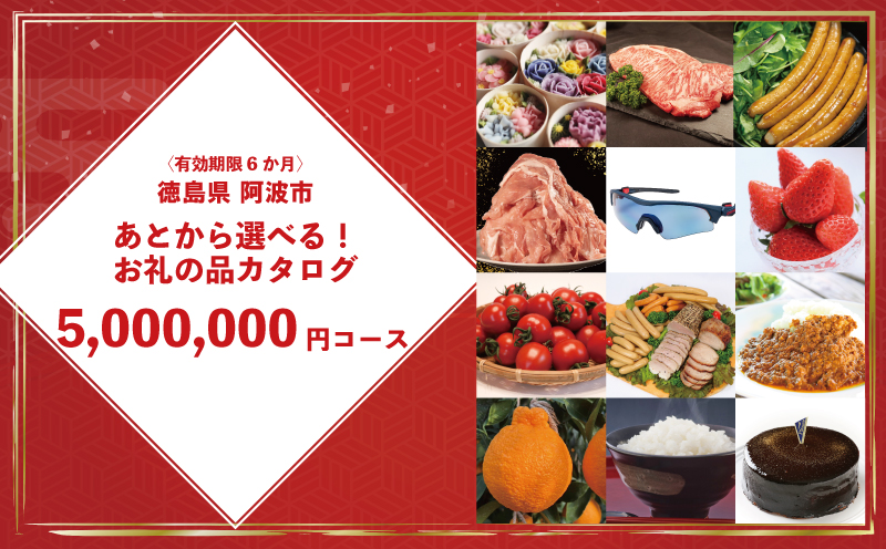 【 オンラインで完結 】ゆっくりえらべる カタログ 500万円 コース あとから選べる 鮮魚 肉 米 酒 定期便 スイーツ フルーツ 選べる ギフト セレクト 【 徳島県 阿波市 】